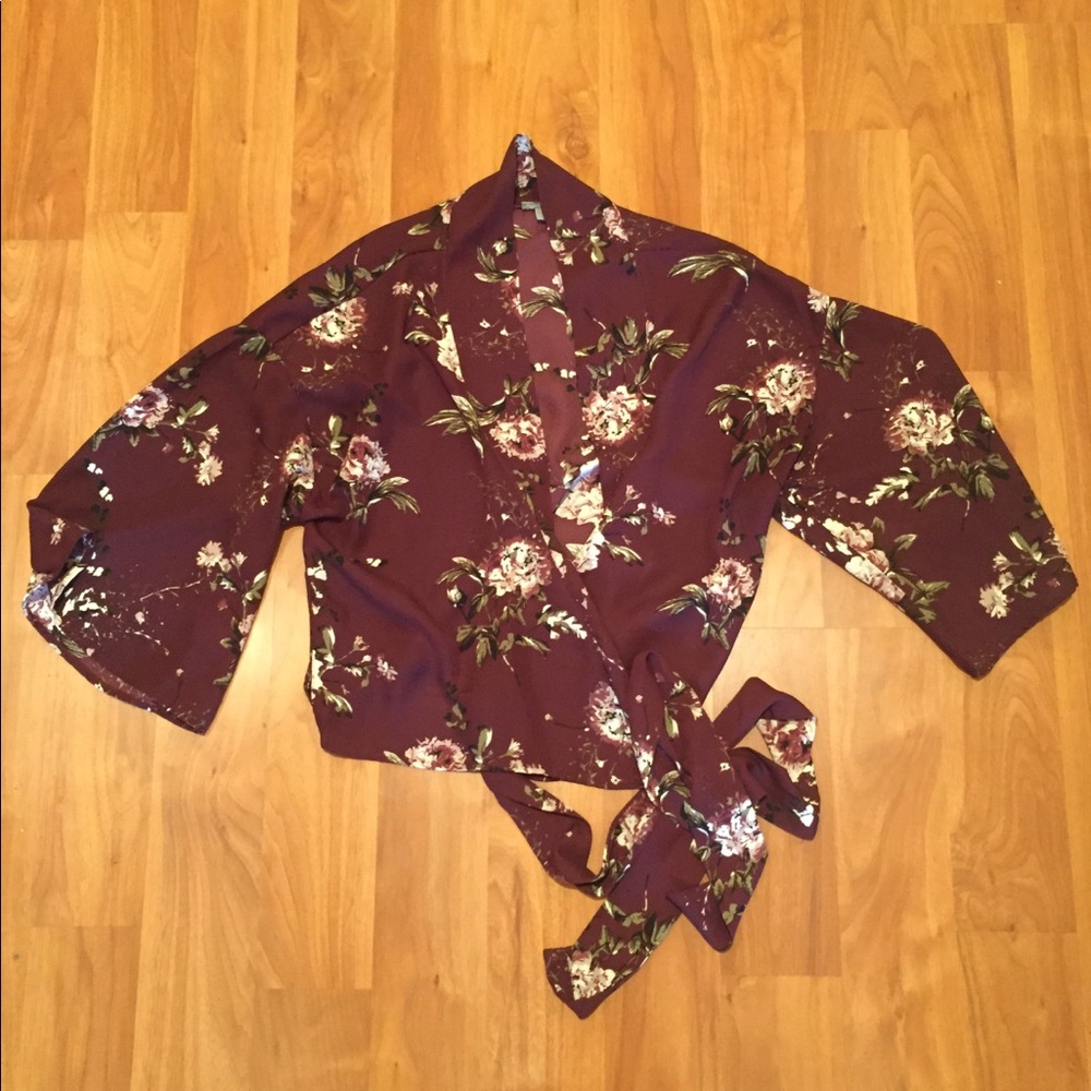 Charlotte Russe wrap around floral blouse small